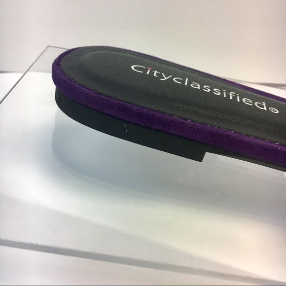 LAST PAIR Purple Mule Pointed Toe Slip Ons - Picture 6 of 7